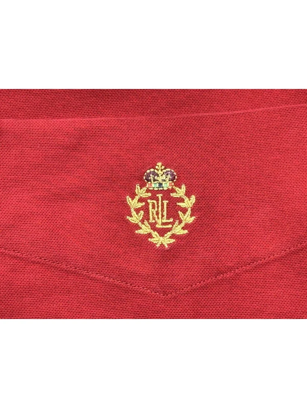 Lauren Ralph 100% Cotton Embroidered Oxford Button Up Red M